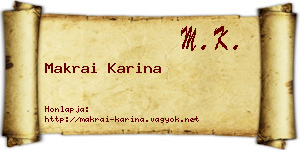 Makrai Karina névjegykártya